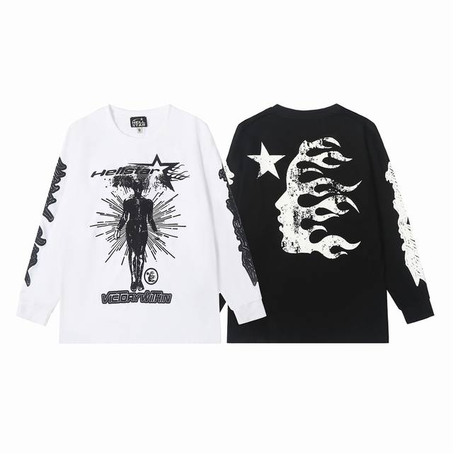 5503# Ins Same Style European and American Trend Hell Star Letter Print Lightnin