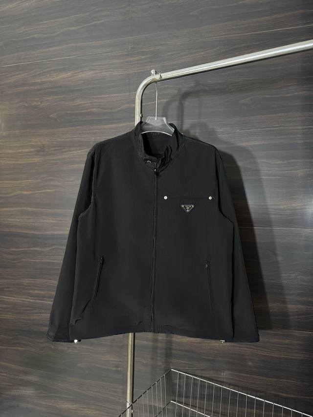 Style: He228 Prada - Prada 25 new stand-up collar zipper small label jacket The