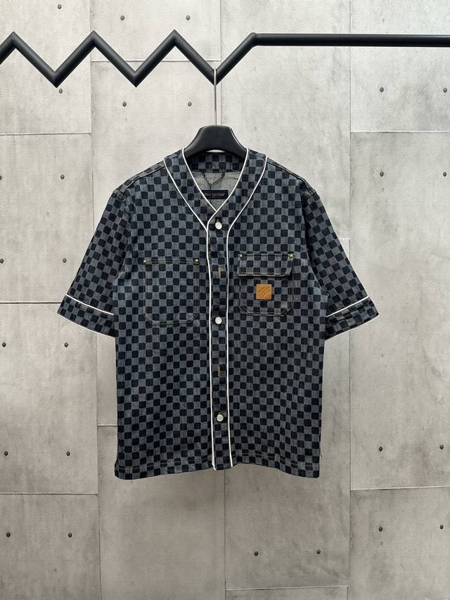 Louis Vuitton x Nigo Fw25 Mini Laser Denim Short-Sleeve Shirt for Men DDD. This