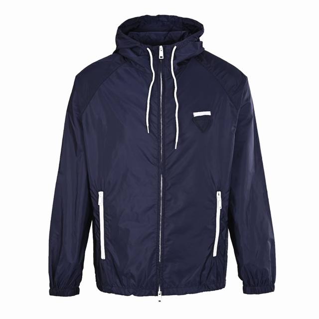 Prada Prada Prd White-edged cloth label recycled nylon hooded jacket Made with t