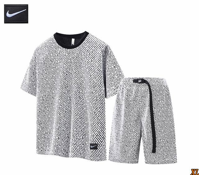 Nike exclusive real shot of the new summer high-quality ice silk casual suit sh