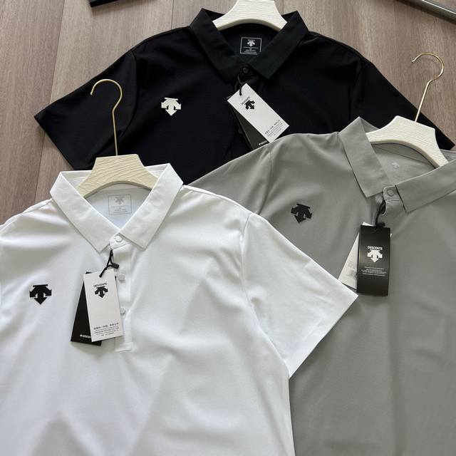 Descente 25Ss new summer lapel chest logo short-sleeved T-shirt, summer Polo shi