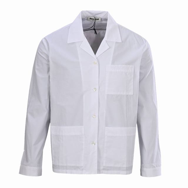 Miu Miu Mm poplin pocket lapel long-sleeved shirt Authentic 10200 purchased and