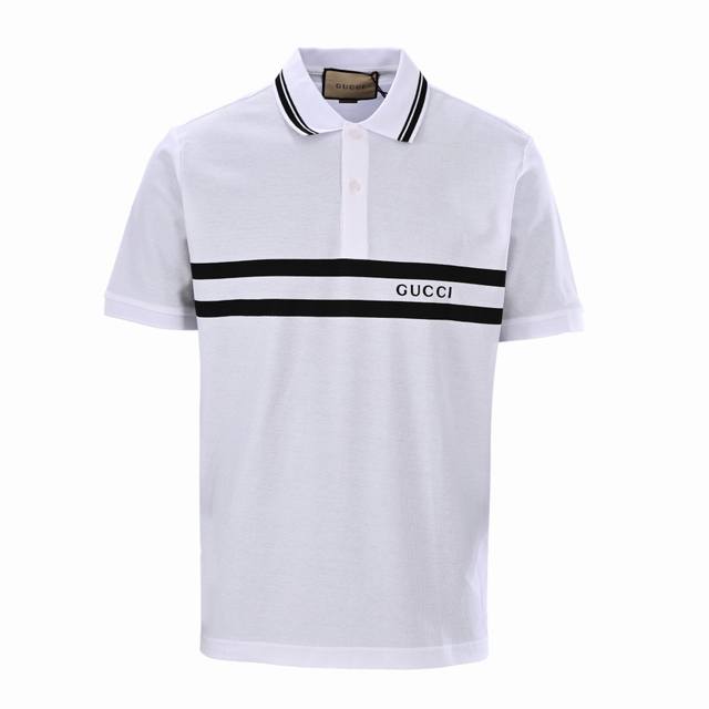 Gucci Gucci short-sleeved polo shirt with horizontal stripes and logo. DDD. Orig