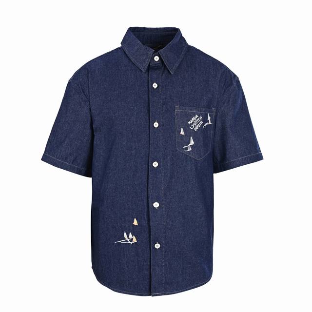 Louis Vuitton Lv Sailboat Suit Short-Sleeve Shirt DDD. Made of G-line thin denim