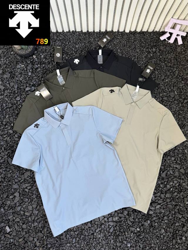 Descente Summer New Men's Four-Color Business Casual Lightweight Lapel Polo Shir