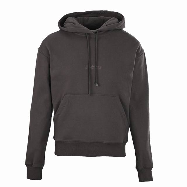Saint Laurent SLP chest embroidered hooded sweatshirt Custom-dyed cotton cationi