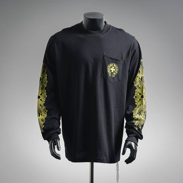 Come Hearts Chrome Hearts Ch 25Ss Sanskrit lemon green round neck long sleeve Th