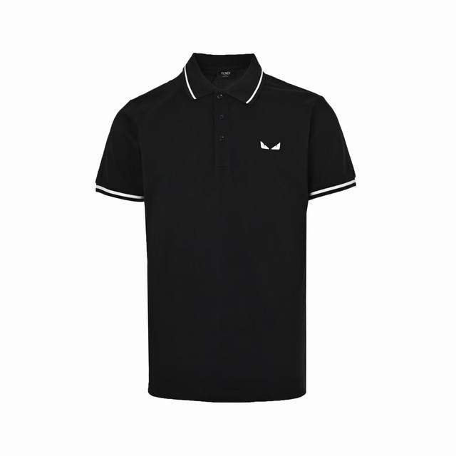 Fendi 25Ss Monster Eyes Embroidered Polo Short Sleeve DDD. Crafted from cotton p