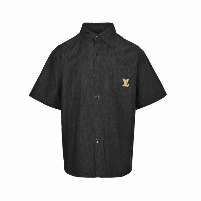Louis Vuitton rope signature denim short-sleeved shirt. DDD. A must-have for eve