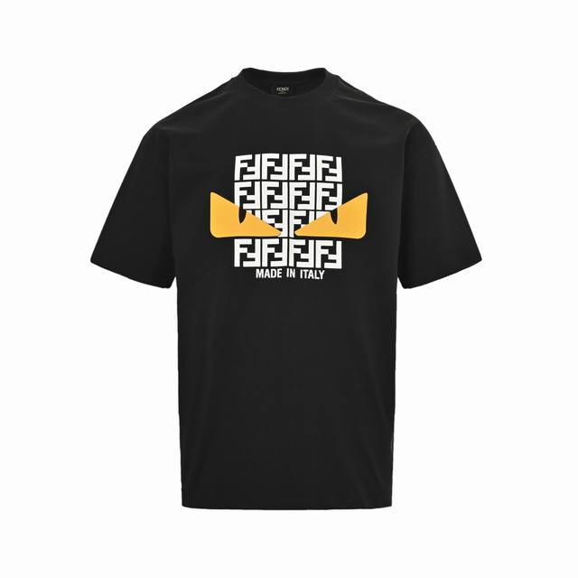 Fendi 25Ss Monster Eye Silicone Lettering Logo Short Sleeve Top. Made from high-