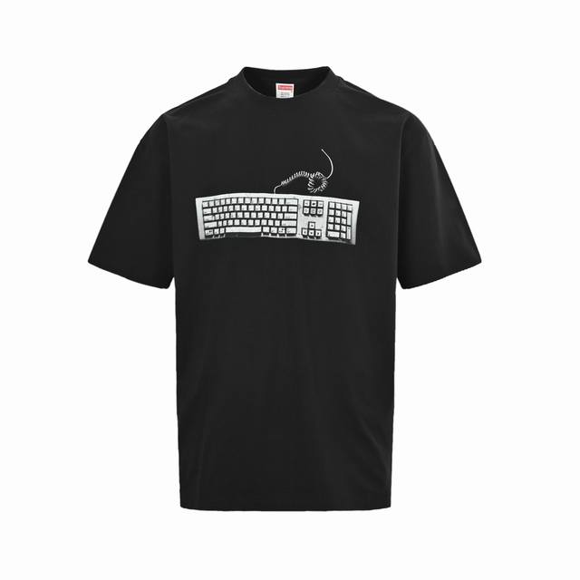 Supreme Ss19 Keyboard Tee Black Keyboard pattern American short sleeve Size:S-Xl