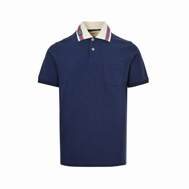 Gucci 24Ss Short-Sleeved Polo Shirt with Double G Embroidery at Neckline. This s
