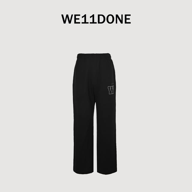 We11Done 25Ss Spring/Summer new pearl logo rhinestone casual pants DDD. Exquisit