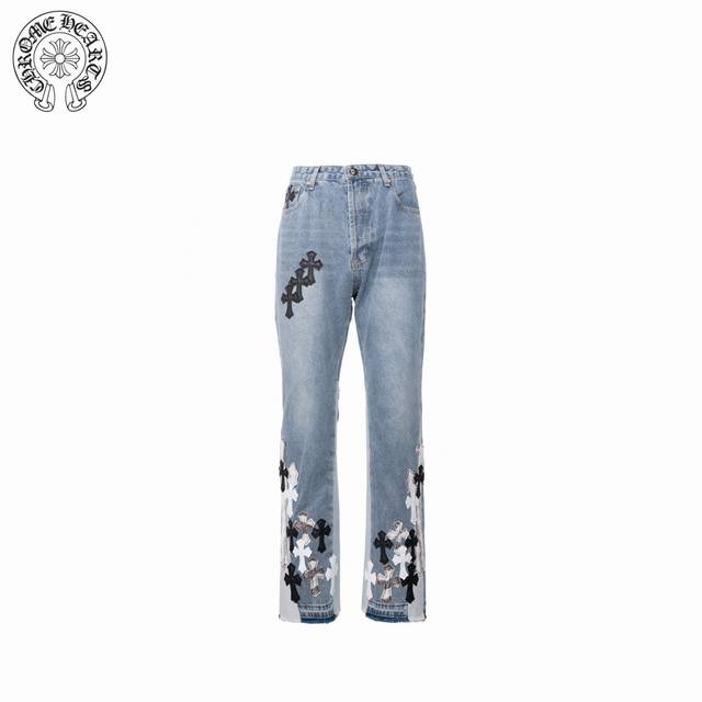 Chrome Hearts 24Fw Flared Destroyed Leather Jeans DDD. Chromehearts jeans are kn