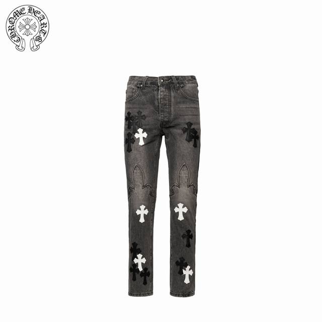 Chtome Heart 25Ss City Limited Edition Flame Black and White Patch Jeans DDD. Th