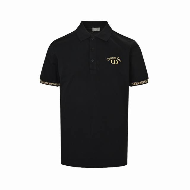 Dior 25Ss Cd gold-embroidered short-sleeved Polo shirt. Made from cotton pique m