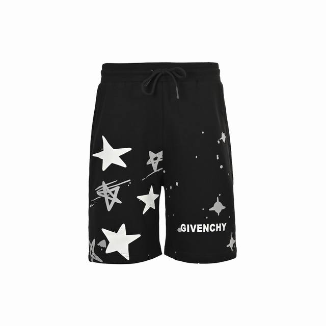 Givenchy 25Ss star print shorts are made from 380g pure cotton terry, dyed and t