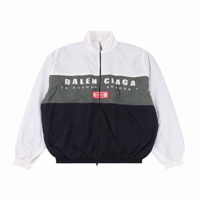 Balenciaga Blcg 25Ss three-tone red double-ring print patchwork jacket A must-ha