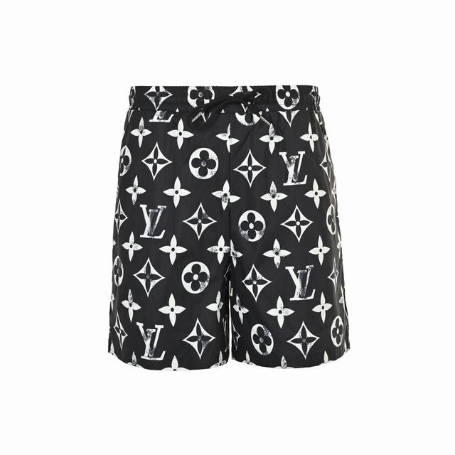 Louis Vuitton 25Ss distressed monogram full-length Indonesian dragon shorts DDD.