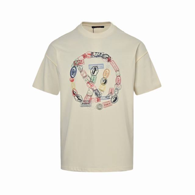 Louis Vuitton 25Ss chain logo print short-sleeve fabric is made of high-weight 2