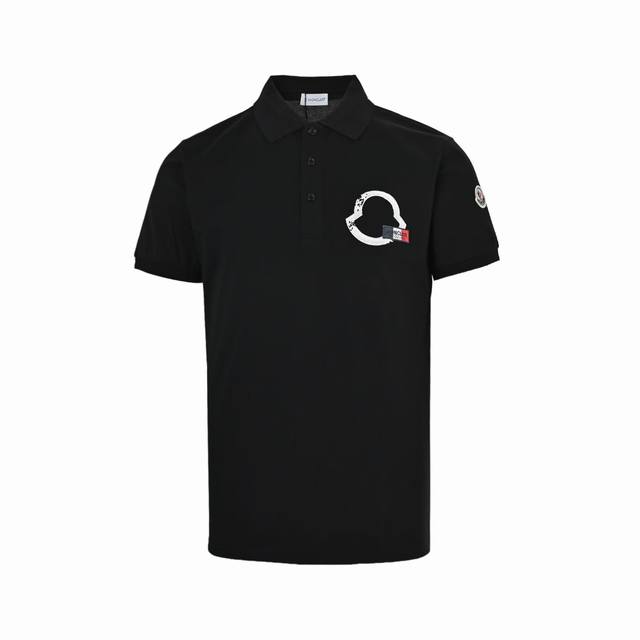 Moncler 25Ss short-sleeved polo shirt with embroidered logo on the chest. Made f