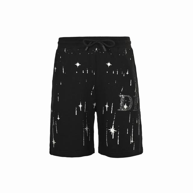 Dior 25Ss embroidered lettering meteor shorts are made from 380g pure cotton ter