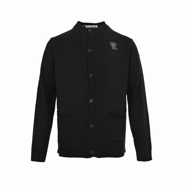 Acne Studios 25Fw bow letter embroidered cardigan uses 6 strands of 26