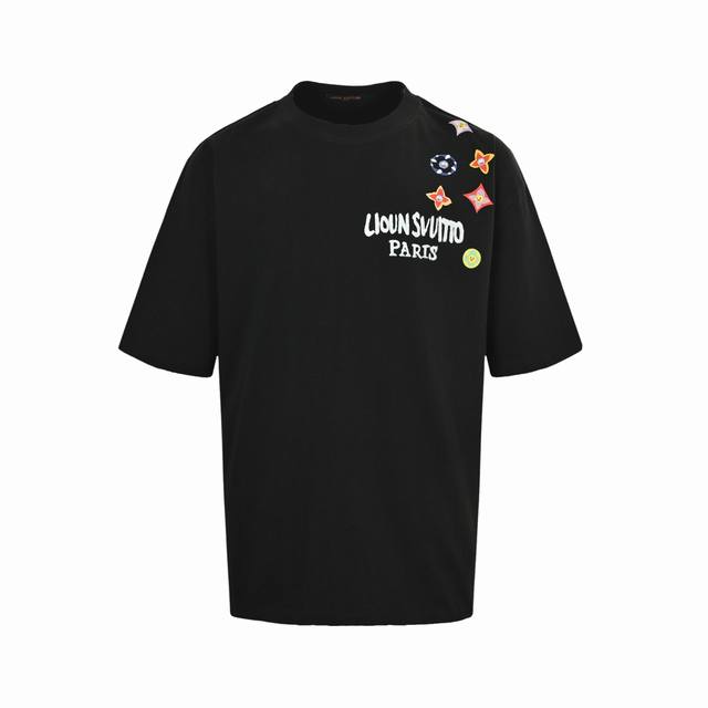 Louis Vuitton 25Ss short-sleeved shirt with color-coded shoulder straps. Made fr
