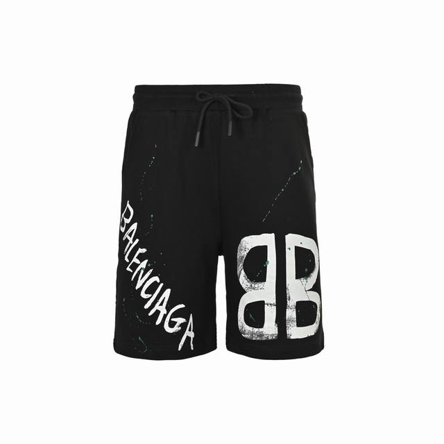 Balenciaga 25Ss Double B Print Shorts DDD. Made from 380g pure cotton terry, thi