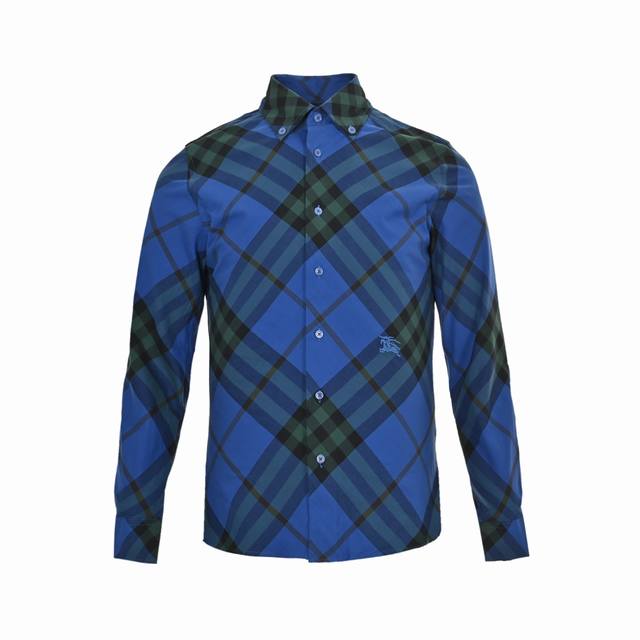 Burberry Large Check Warhorse Embroidered Cotton Long-Sleeved Shirt Long-time fa