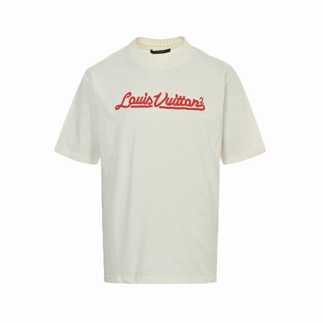 Louis Vuitton 25Ss Terry Embroidery Short Sleeve Fabric: Custom 240g 26s Smooth