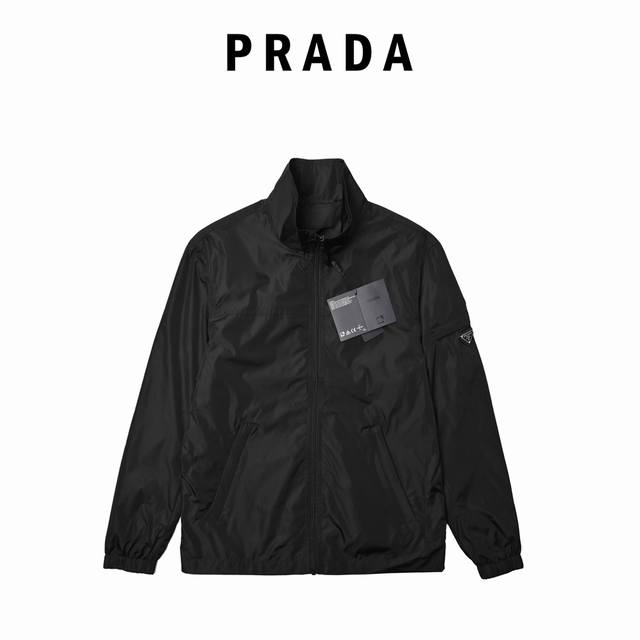 Prada 25Fw arm triangle logo stand collar jacket #windproof and breathable #fash