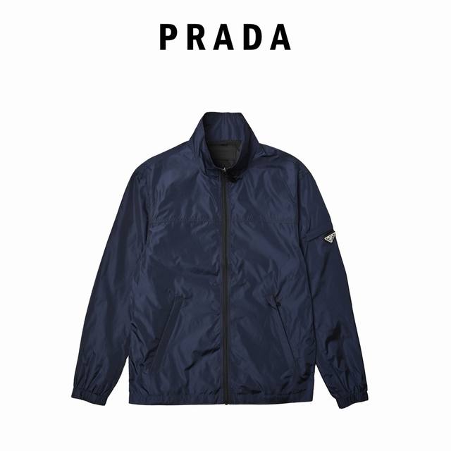 Prada 25Fw arm triangle logo stand collar jacket #windproof and breathable #fash