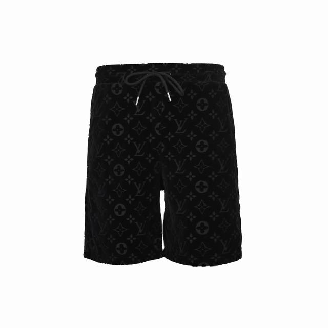 Louis Vuitton 25Ss Terry Flocked Monogram Jacquard Shorts The fabric is made of
