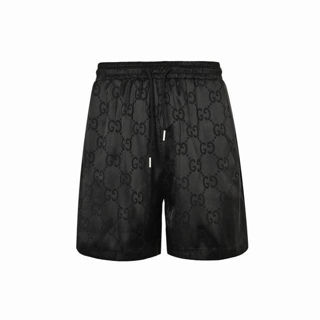Gucci 24Ss Double G jacquard beach shorts DDD. The all-over logo design and silk