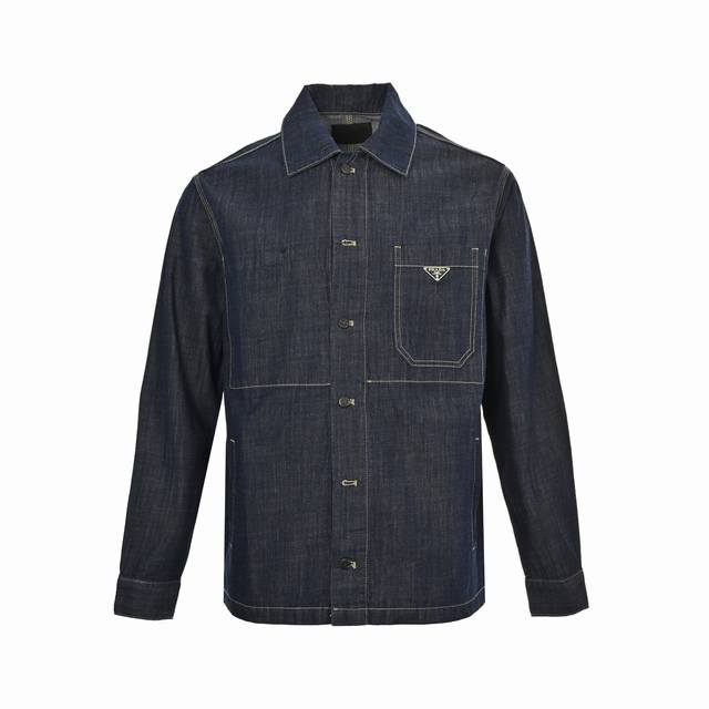 Prada four-pocket single-breasted denim shirt jacket Authentic 17885 purchased,