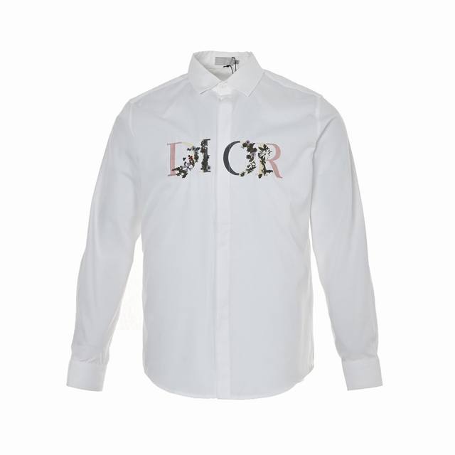 Dior 23Fw gradient floral embroidered shirt DDD. The front pattern is created us