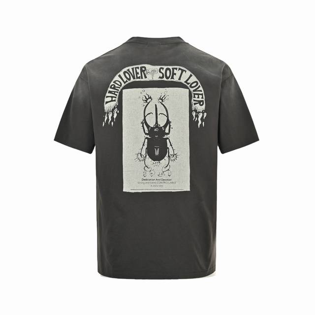 Saint Michael 25Ss skull beetle print short-sleeve DDD. The overall fabric is 10