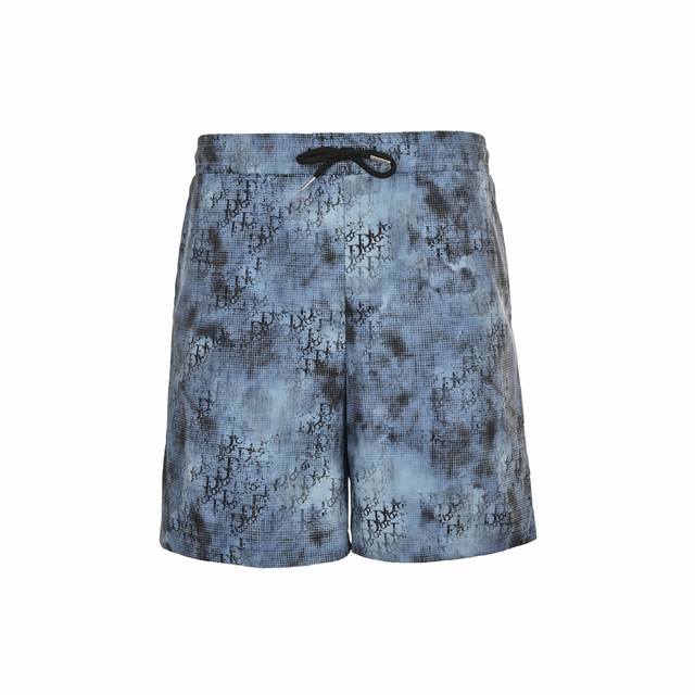 Dior 25Ss mottled monogram beach shorts DDD. Made of finely woven fabric with cu