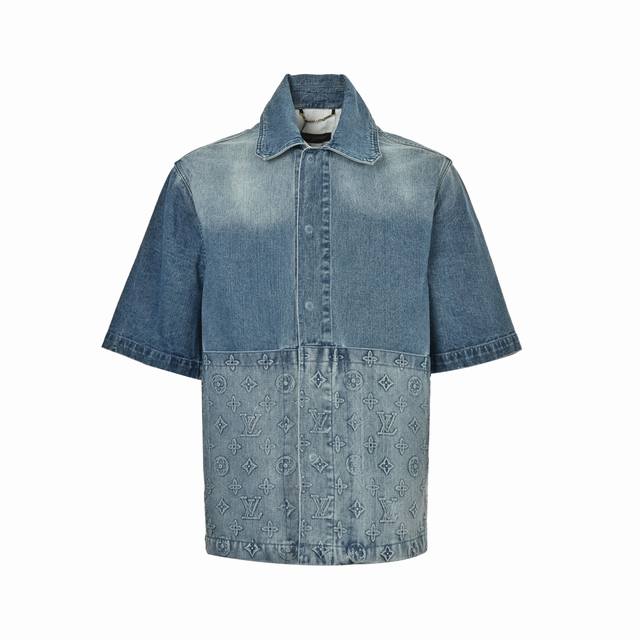 Louis Vuitton Monogram Embossed Denim Short-Sleeved ShirtThe new 23Ss denim jack