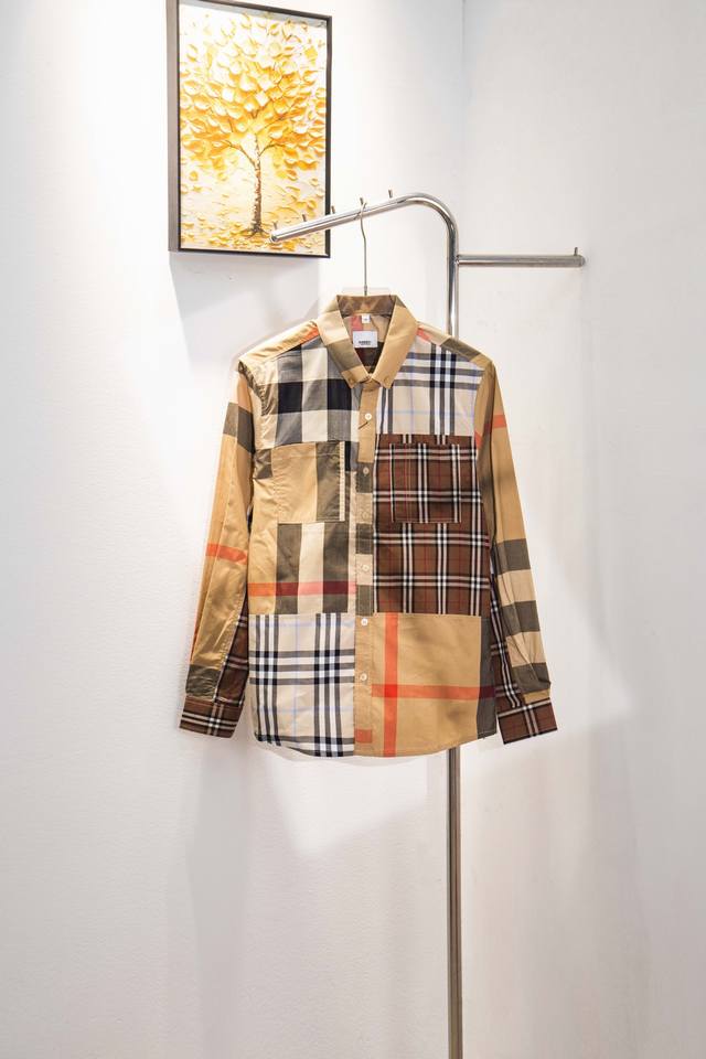 Style: Y206 Burberry's new early spring patchwork men's business shirt, same st
