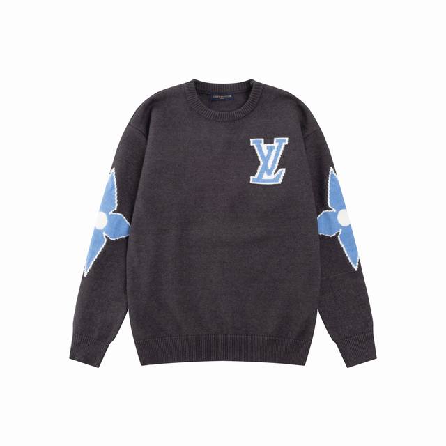 Heavyweight, high-end Lv Louis Vuitton's new jacquard wool sweater, Os-style, un