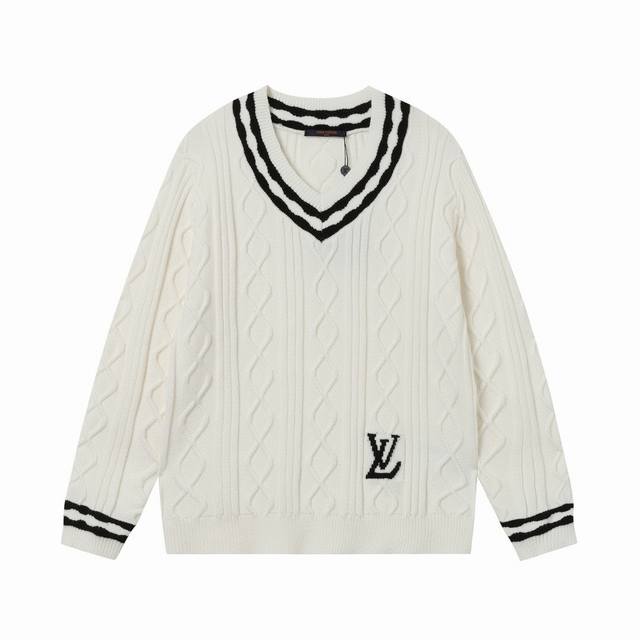 Style No. M21 Louis Vuitton knitted jacquard texture diamond craft round neck s