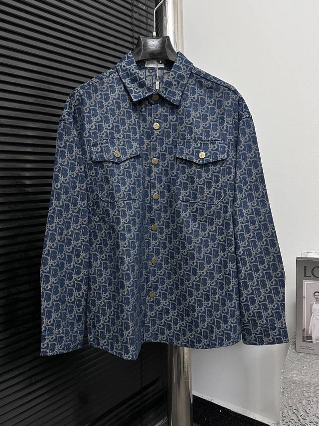Dior 25Ss Jacquard Jacket and ShirtThis shirt-collar jacket features a concealed