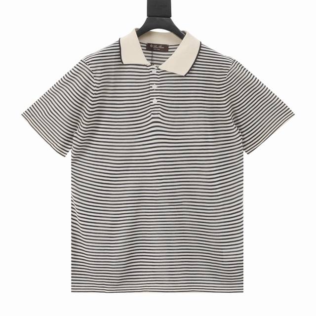 Loro Piana L Ss striped knitted Polo short-sleeved Size: S-Xl DDD