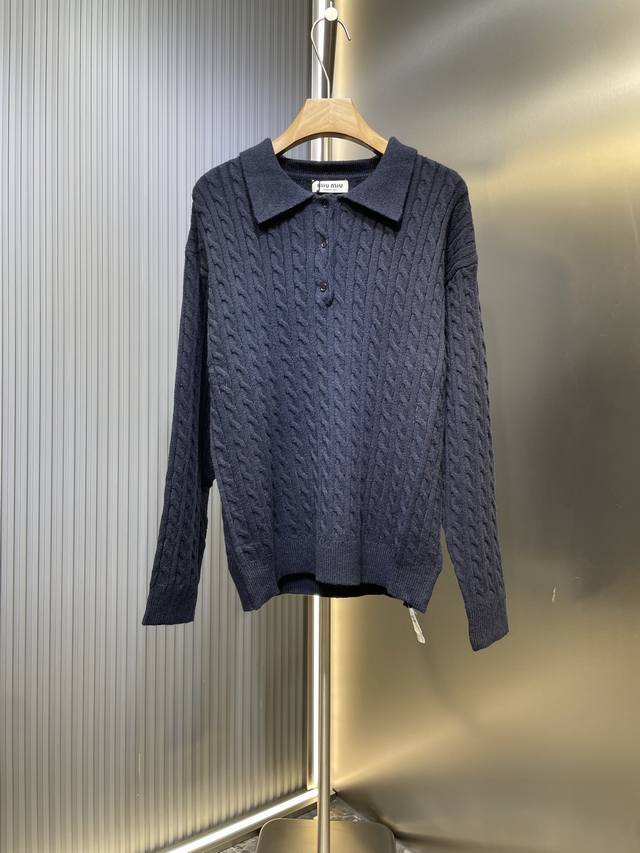 Miu Miu 24 Cashmere Polo Shirt Authentic 19200 Purchased and Developed Cashmere