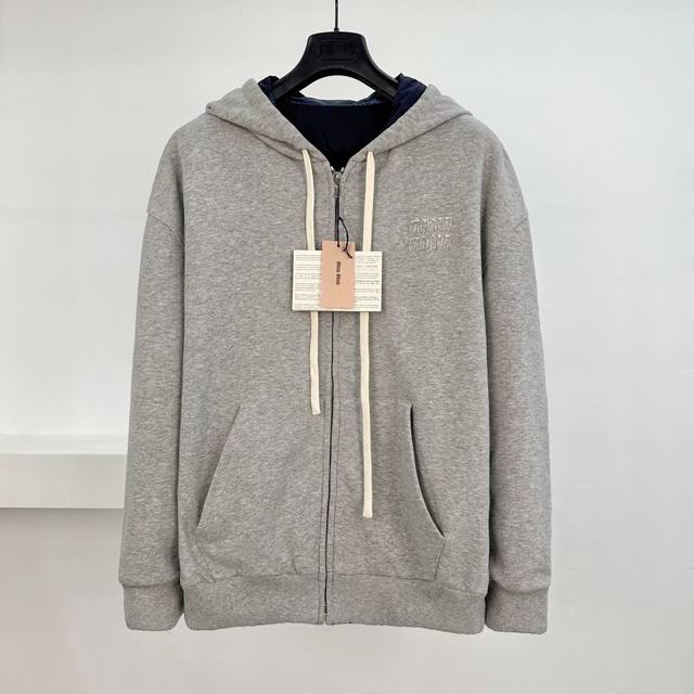 Miu Miu 25Fw Reversible Hoodie Size SML The knitted side is made of 400g M2 heav