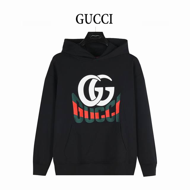 Gucci 25Fw Double G Logo Printed Hoodie Made from heavyweight felt knit cotton,