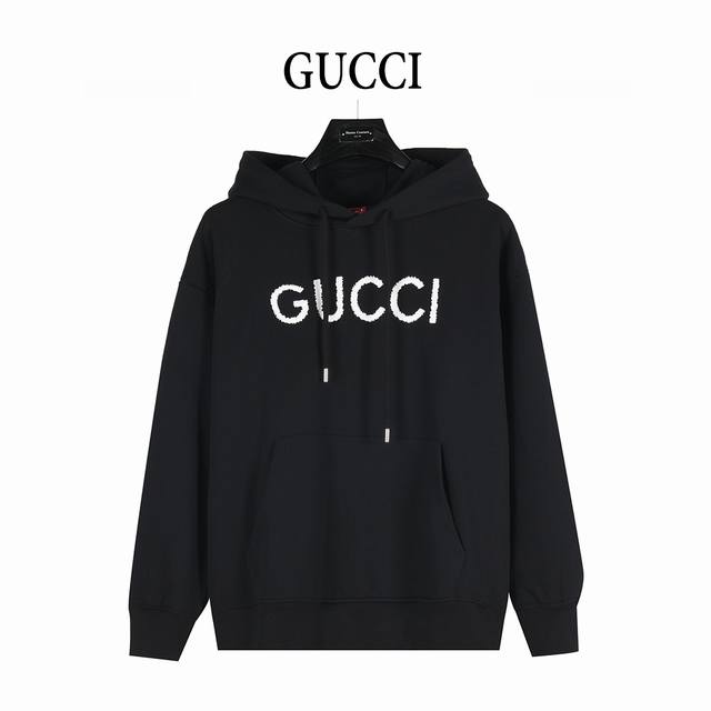 Gucci 25Fw Embroidered Lettering Hoodie Celebrity-style embroidered lettering ho